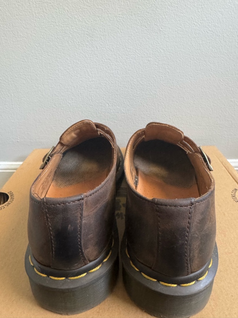 Dr. Martens Brown Double-Buckle Perforated Leather Flats - Picture 3 of 5